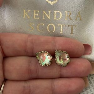 Kendra scott Tessa  gold studs dichroic glass